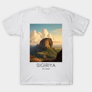 A Vintage Travel Illustration of Sigiriya - Sri Lanka T-Shirt